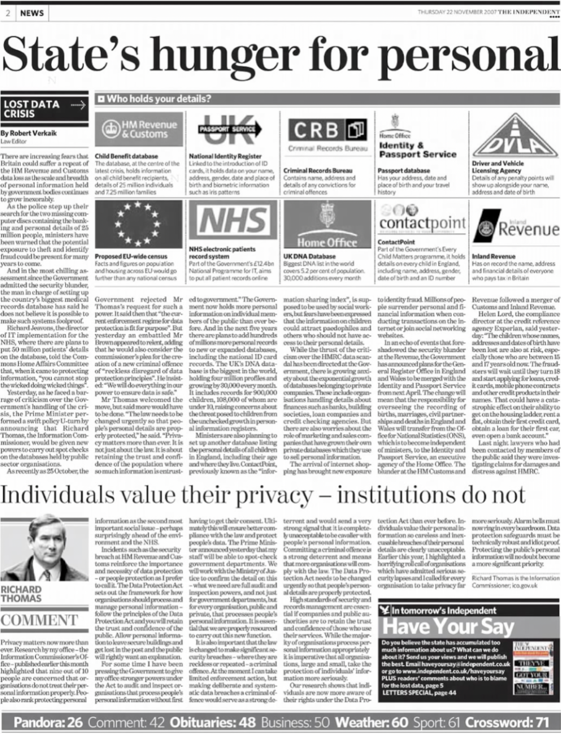 State's Hunger for Personal Data